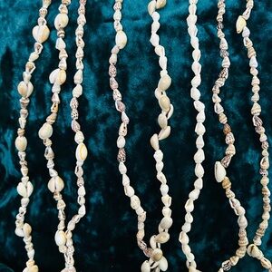 Natural Shell Beaded Necklace Lot— Cream and Tan